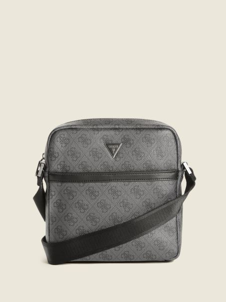 Guess Negru Vezzola Smart Top Zip Crossbody Pătrat