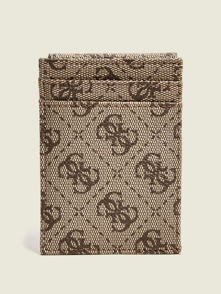 Husă Pentru Carduri Magnetice Guess Tan Don Cu Imprimeu Cu Logo