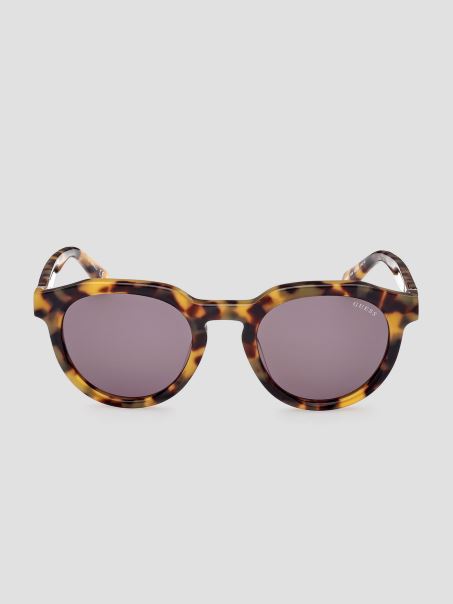 Guess 53n Tort Ochelari De Soare Rotunzi Supradimensionați Din Plastic