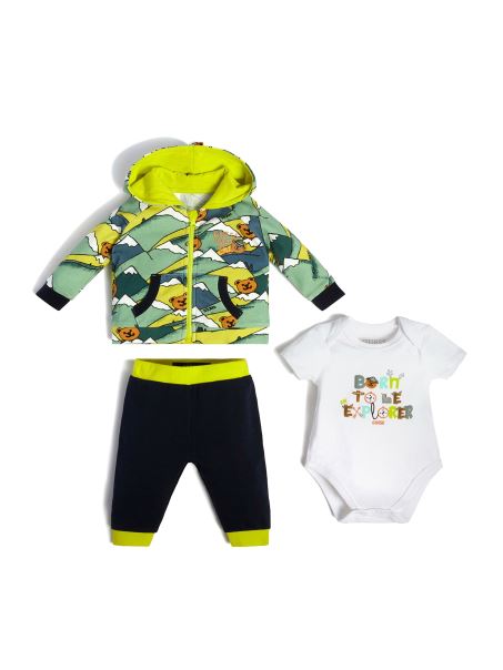 Set Body și Pantaloni Cu Hanorac Grafic Cu Imprimeu Montan (0-24m) Guess