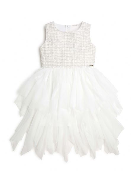 Rochie Boucle și Plasă (7-16) Lurex Alb Boucle Guess