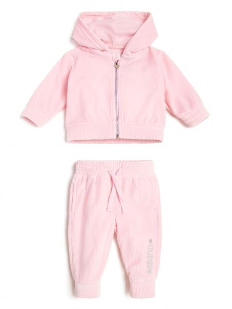Set Jachetă și Pantaloni Din Catifea Taffy Rose (0-24m) Ghici
