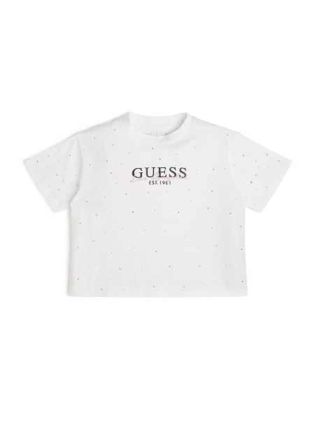 Tricou Guess Alb Pur Cu Strasuri (7-14)