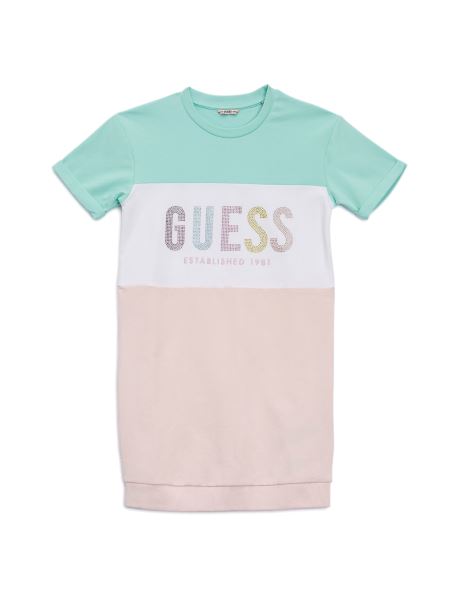 Rochie Cu Logo Guess Color-block (7-14) Tonuri De Vara Multicolore