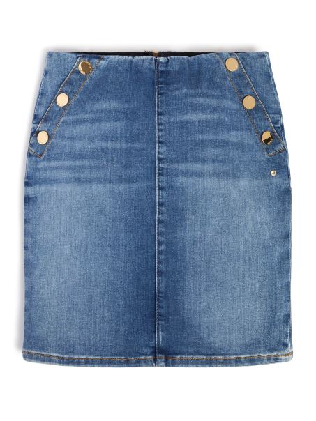 Fustă Denim Guess Cu Nufăr Albastru (7-14)
