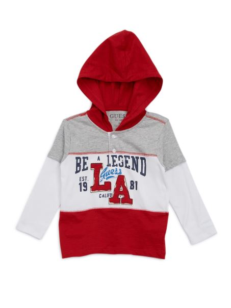 Tricou Din Jerseu Cu Glugă Cu Glugă, Roșu și Gri (2-7)