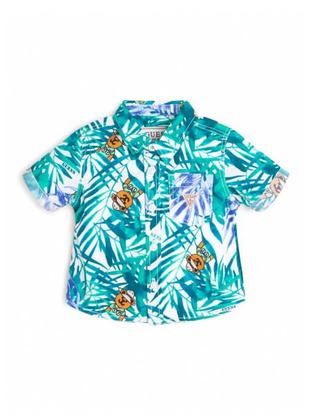 Cămașă Din Poplin Urs Tropical și Frunziș (2-7) Ghici