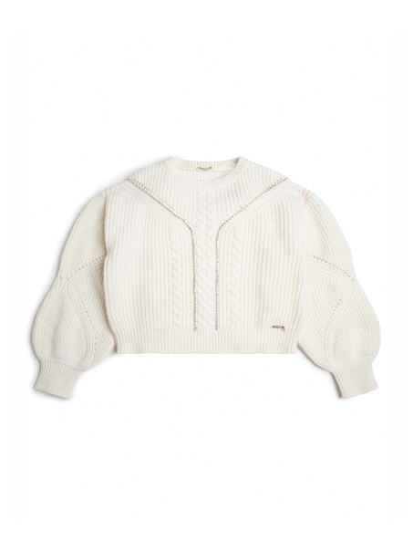 Pulover Tricot Cablu (7-16) Guess Salt White