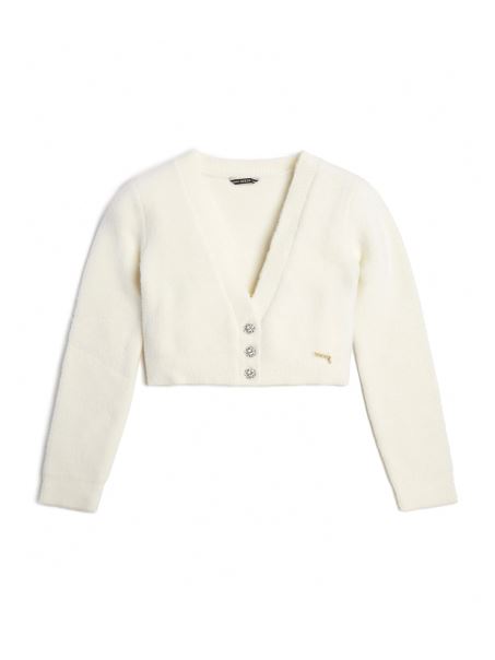 Cardigan Fuzzy Alb Sare (716) Ghici