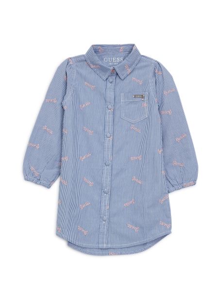 Rochie Din Poplin Guess Cu Dungi Albastre Deschise (2-7)