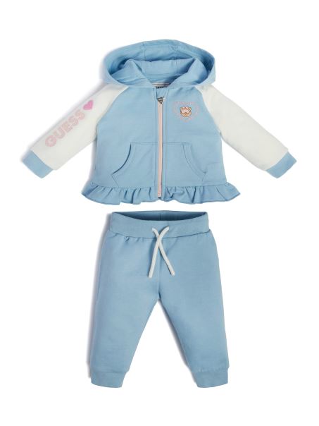 Top și Pantaloni De Urs Cu Glugă (0-24m) Baby Sky Guess