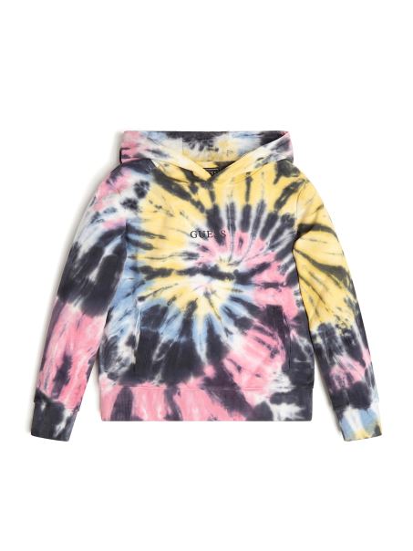Guess Minime Spiral Tie-dye Hoodie (7-14) Spiral Tie Dye Lemon Mist