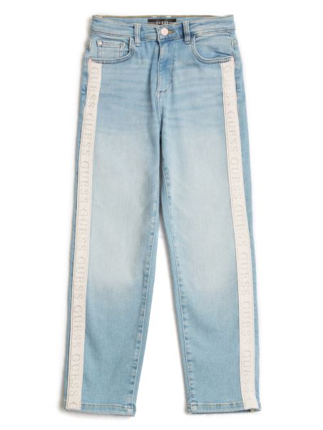Guess Logo Bandă Blugi Cu Picioare Drepte (7-16) Crystal Frozen W/bandă