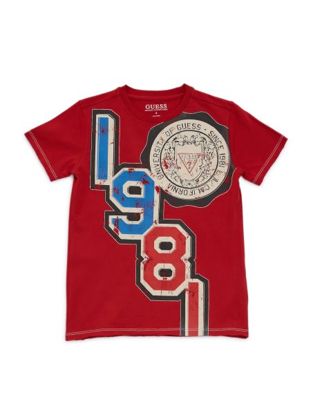 Tricou Cu Logo Spalat Roșu Vulcan (7-14) Guess