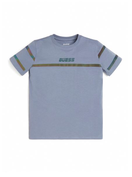 Guess Eco Iridescent Tape Tee (7-14) Gri Santolina