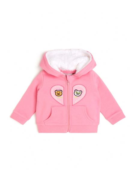 Hanorac Cu Fermoar Cu Logo Guess Heart Nebula Roz (3m-7)