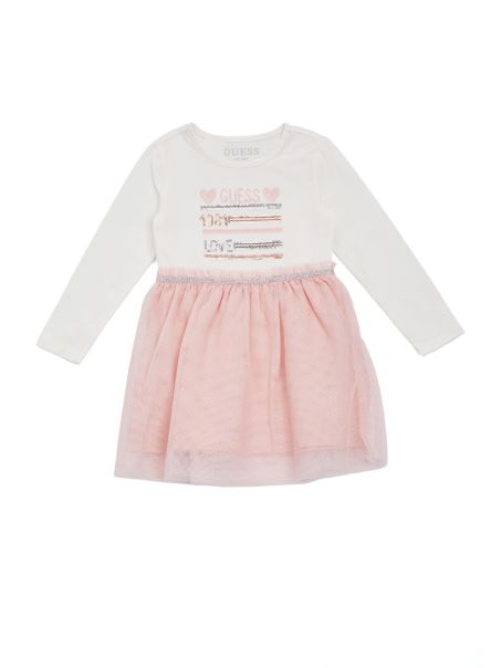 Rochie Din Plasă Din Jerseu Alb Sare (2-7)