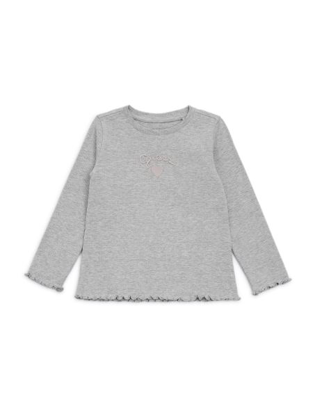 Tricou Cu Mânecă Lungă Cu Logo Brodat Eco Din Piatră Ușoară Heather (2-7) Guess