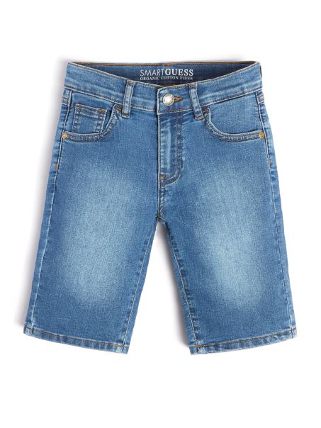 Pantaloni Scurți Din Denim Stretch (7-14) Albastru Super Strălucitor Spalare Guess