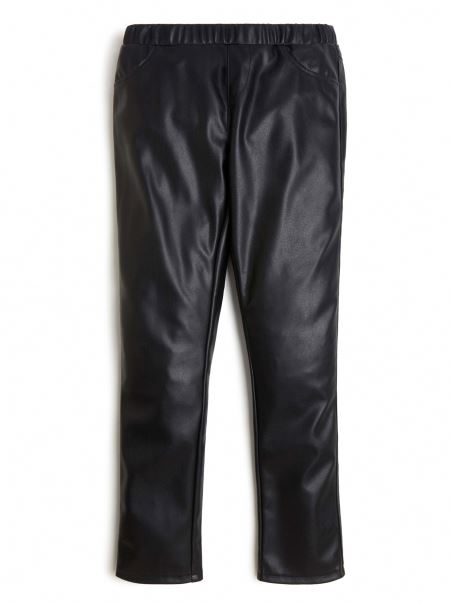 Colanți Guess Din Piele Artificială Negru Jet (7-16)