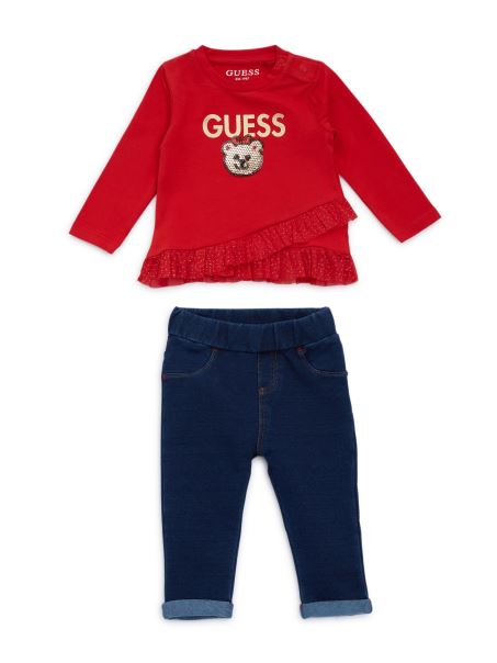 Top Cu Fructe De Padure Geniale Si Set Pantaloni Din Denim (0-24m) Ghici