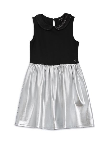 Rochie Metalizată Guess Argintiu Laminat Pe Negru (7-16)