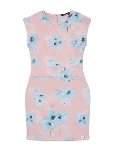 Pf74 Rochie Din Tricot Scuba Floral (7-14) Ghici