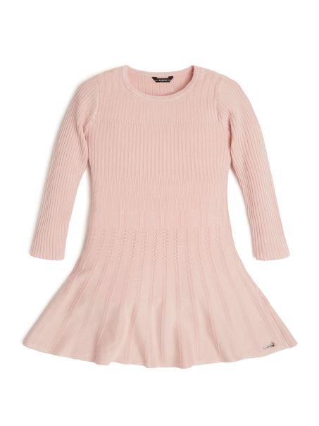 Rochie Pulover Eco Midi (7-14) Guess Pink Roses