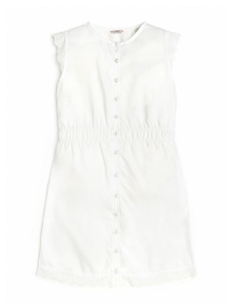 Rochie Eco Alb Pur Cu Ochi și Tencel (7-14) Ghici