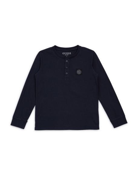 Tricou Henley Vopsit (7-16) Elegant Blue Guess