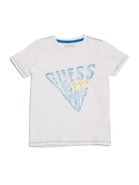 Tricou Cu Logo-acuarelă Alb Pur Guess (7-16)