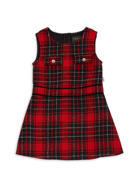 Rochie Roșie/negru Check Combo Tartan Carouri (2-7) Ghici