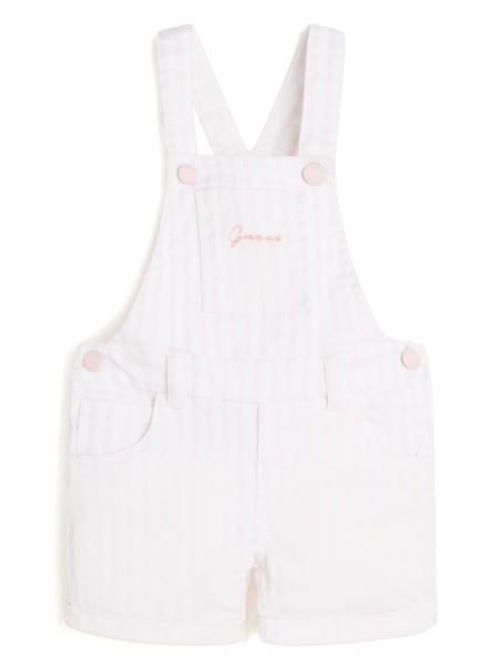 Pantaloni Scurți Din Denim în Dungi Guess (2-7) Alb/roz Dungă Mică