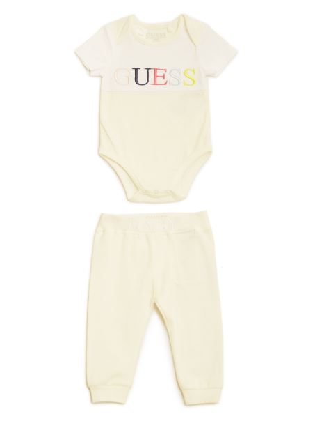 Set Body și Pantaloni Guess (0-24m) Alb Sare