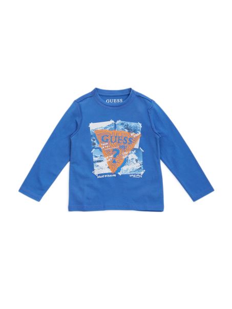 Tricou Cu Mânecă Lungă Cu Logo (2-7) Olimpo Blue Guess