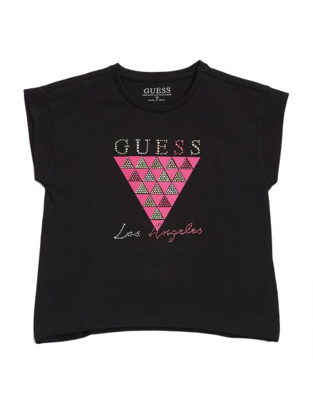 Tricou Cu Logo Guess Cu Mânecă Neagră Jet (7-14)