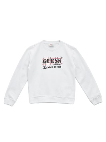 Hanorac Cu Logo Guess Originals (2-14) Alb Pur